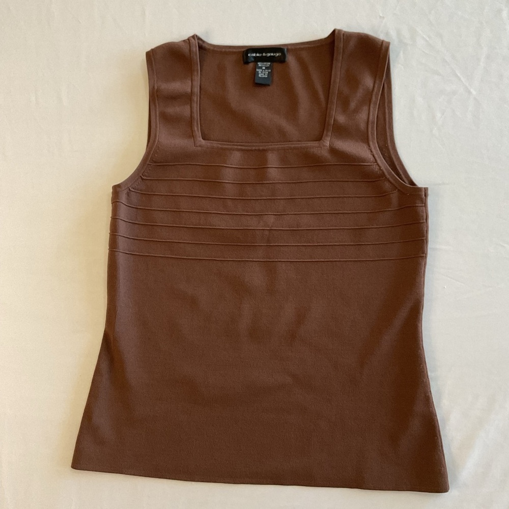 Cable & Gauge Chocolate Brown Tank Top Medium